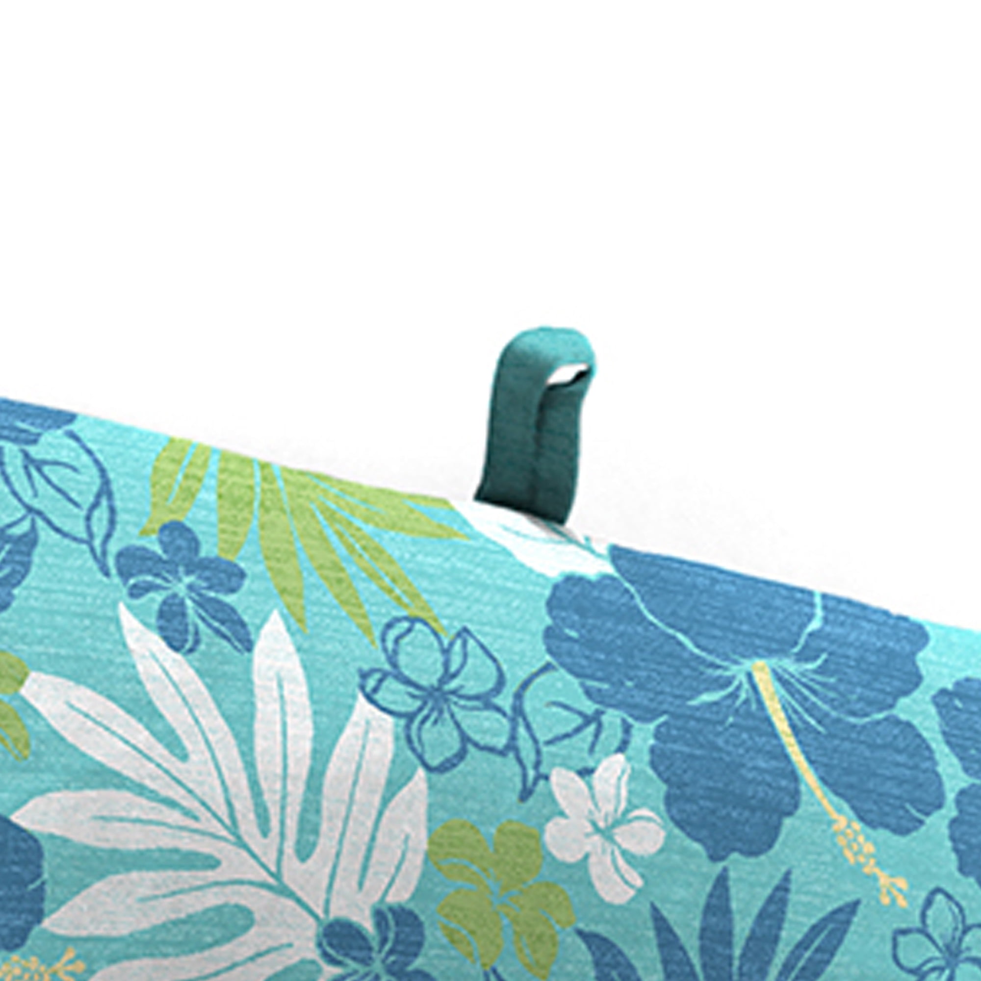Jordan Manufacturing 72" x 23" Dumont Sprite Aqua Tropical and Gauze Sprite Aqua Crosshatch Reversible Rectangular Outdoor Chaise Lounge Cushion with Ties and Hanger Loop