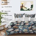 thumbnail image 5 of Summer Watercolor Queen Size Comforter Set, Ocean Seashell Blue Texture Bedding for All Seasons, 4 Pcs Bed Set, 1Quiltcover (90"x92") ,1Sheet(94"x116"), 2Pillowcases (30"x20"), 5 of 9