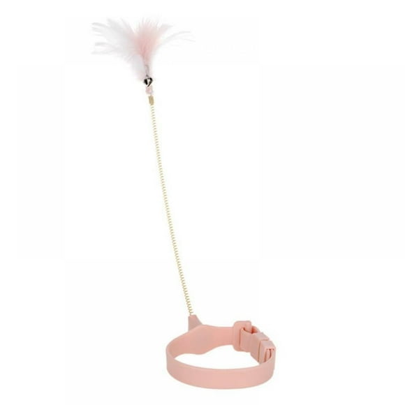 TINKER Interactive Cat Toys for Indoor Cats - Kitten Toys Cat Feather Wand with Collar Cat Supplies Natural Feather Teaser with Bell Self Play for Kitty Old Young Cat Exercise