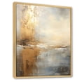 thumbnail image 2 of Designart "Contemporary Beige And Gold River Scenery I" Coastal Ocean Floater Framed Canvas Prints, 2 of 5