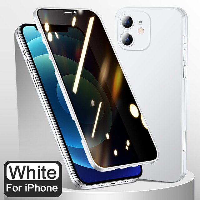 Funda protectora de cubierta completa 360 para iPhone 12 13 Pro Max Protector de pantalla de privacidad 12 13 Mini Protector de lente de cámara de vidrio templado Tan Jianjun unisex