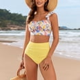 thumbnail image 4 of Huesdet Women String Bikini Set Halter Side Tie Two Piece Swimsuit Triangle Bathing Suits(Yellow,L), 4 of 9