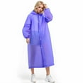 thumbnail image 2 of PMVFHDE Solid Color Long Pants Rainwear Reusable Fashion Outdoor Travel Portable Hooded Full Body Rain Suit Purple,One Size, 2 of 4