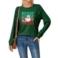 thumbnail image 4 of Fiaer Christmas T Shirts for Women Cute Graphic Merry Xmas Tshirts Plus Size Long Sleeve Loose Fit Casual Crew Neck Trendy Comfort Tops Green1 S, 4 of 6