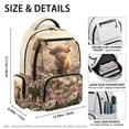 thumbnail image 4 of FKELYI 17 Inch School Bookbag for Kids Backpack with Multi-Pockets Highland Cow Flower Print Primary Schoolbag for Boys Girls Casual Daypack Lightweight Rucksack Travel Bags, 4 of 7