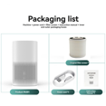 thumbnail image 2 of USB Air Purifier Deodorizing 150m3/H 1500r-2400r Air Cleaner for Home Offices Bedroom Air Purifier Desktop Air Cleaner,1 * purifier 1 * filter 1 * charging cable 1 * English instruction manual,White, 2 of 8