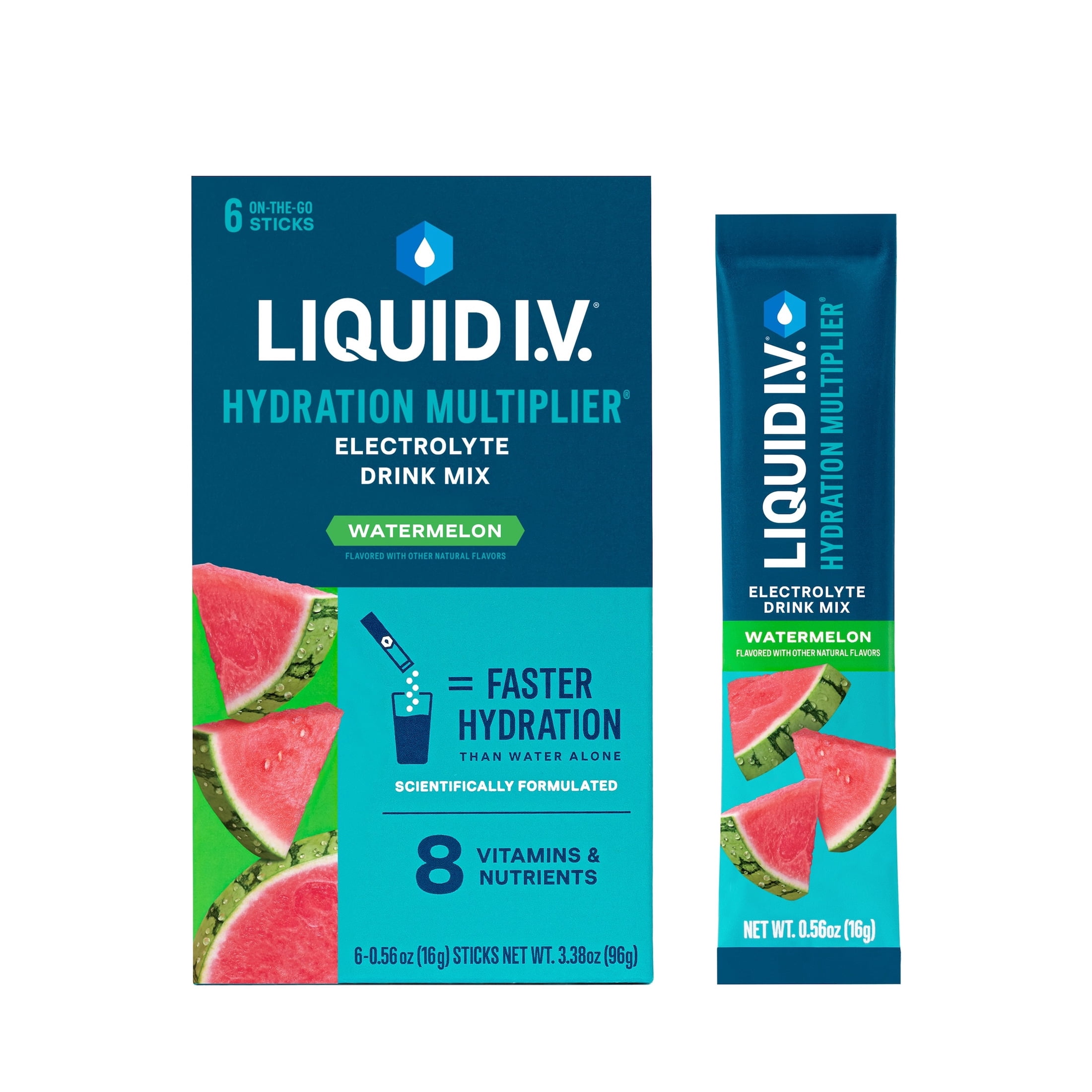 (12 pack) Liquid I.V.® Watermelon Hydration Multiplier® Powdered Electrolyte Drink Mix, 6 Count Packets