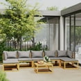 thumbnail image 1 of vidaXL 8 Piece Garden Lounge Set with Cushion Solid Acacia Wood, 1 of 5