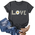 thumbnail image 2 of TSADFHJI Hauts pour Femmes Été 2022 T-Shirt Décontracté à Manches Courtes Col Rond Ample TG Gris Foncé, 2 of 4