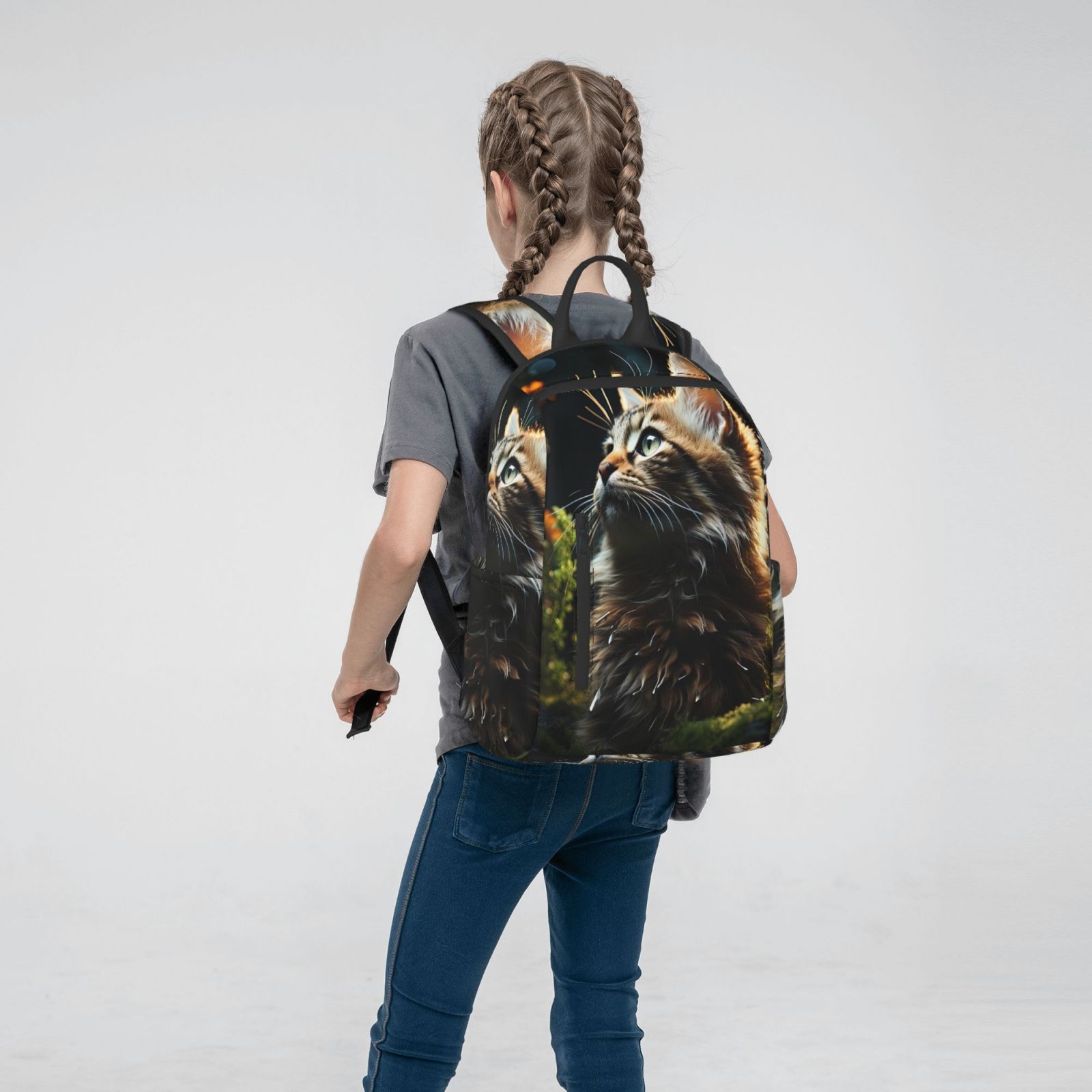 Hirioo Realistic Style Cute Cat for Lightweight Backpack, Durable and Comfortable, Ideal for Travel, School, Hiking, and Everyday Use
