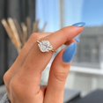 thumbnail image 2 of vylahjewellery Oval Moissanite Ring with Round Side Stones, Engagement Ring for Women, Bridal Wedding Ring, Luxury Proposal Ring, 2 of 7