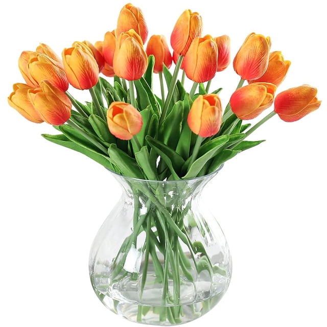 5 pcs mini tulip artificial flowers white