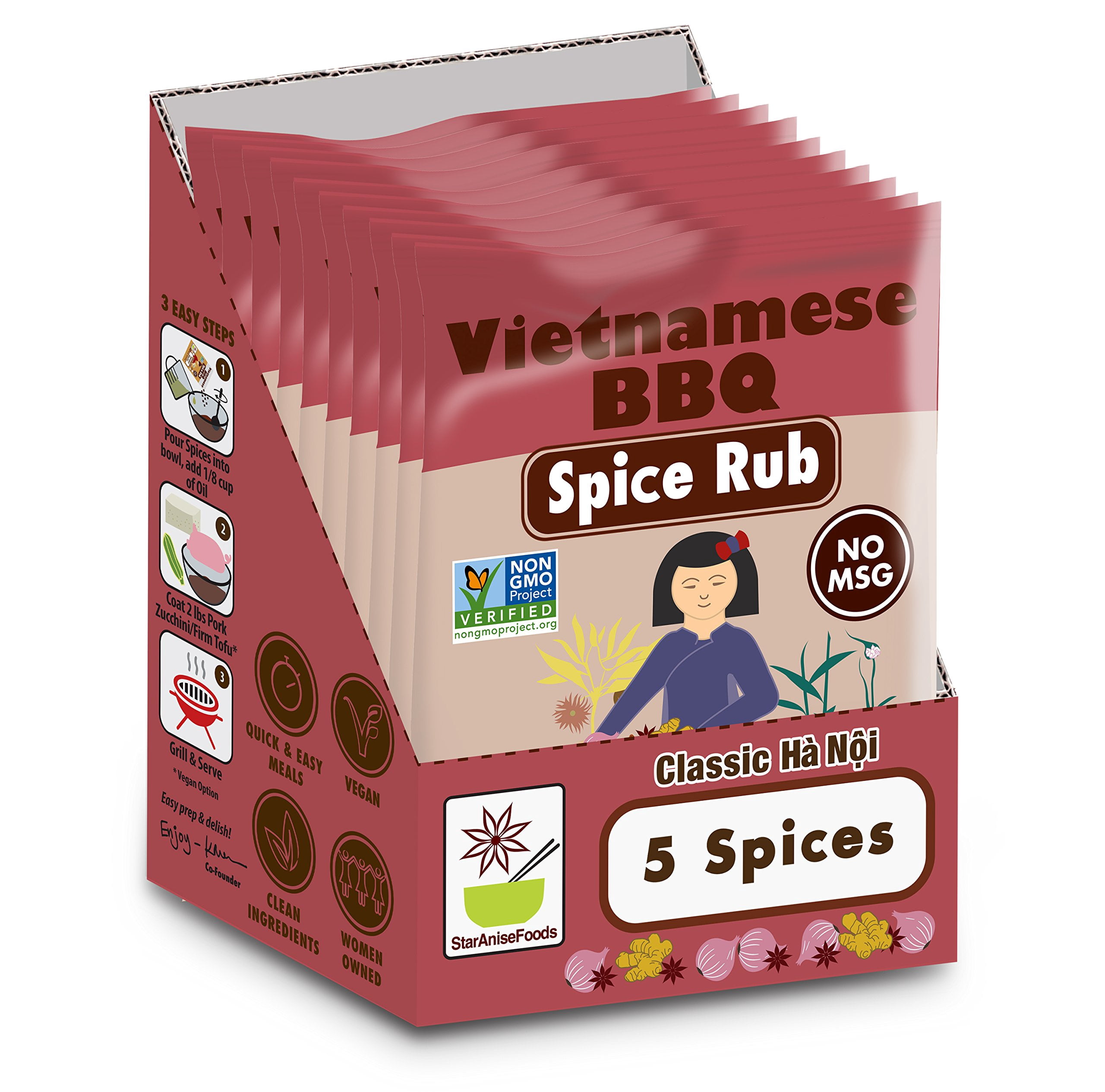 (Pack Of 10) Star Anise Spice 5 Spice Bbq Vietnamese 1 Oz