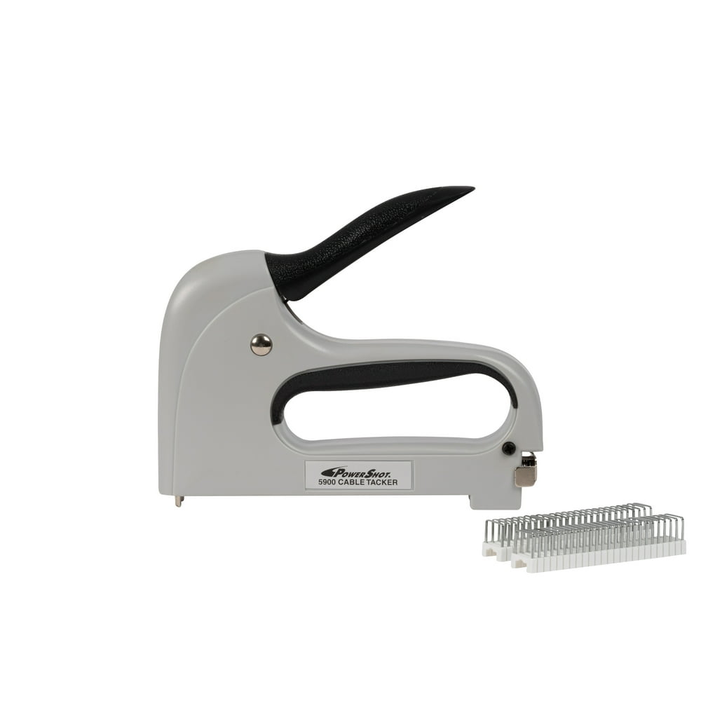 PowerShot 5900 Cable Tacker Insulated Staple Gun, Staples Flat and Round Wires