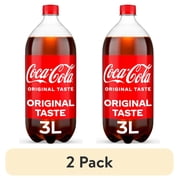 (2 pack) Coca-Cola Soda Pop Bottle, 3 Liters