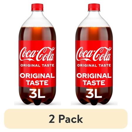 (2 pack) Coca-Cola Soda Pop Bottle, 3 Liters