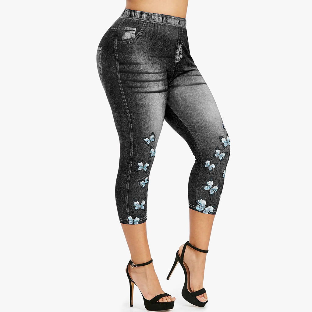 plus size jeggings with elastic waist