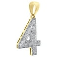 thumbnail image 2 of 10K Yellow Gold Round Diamond Number 4 Bubble Pendant Pave Dome Charm 0.50 CT., 2 of 6