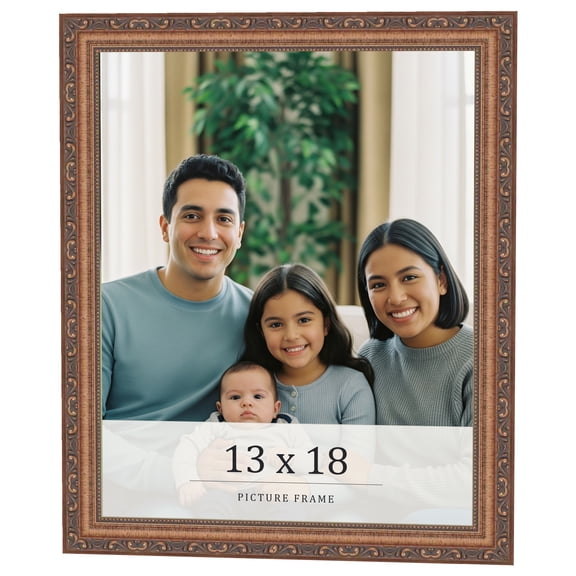 13x18 Frame Gold Solid Wood Picture Frame Width 1.25 Inches | Interior Frame Depth 0.375 Inches |