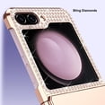 thumbnail image 5 of Dteck for Samsung Galaxy Z Flip 5 Case with Hinge Protection, Bling Diamond Luxury Plating PU Leather Protective Cover for Samsung Galaxy Z Flip 5, Purple, 5 of 7