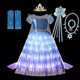 thumbnail image 3 of Disney-vestido de princesa Elsa con luz LED para niños, disfraz de Carnaval de Frozen, cumpleaños, 2-10T, 3 of 5