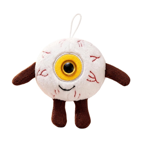 Halloween Eyeball Plush Toy, 5.91 in Spooky Eye Shaped Stuffed Doll, Soft Creepy Plushie for Party Decor, Haunted Room Display, Halloween Gift and Party Favor,Yellow