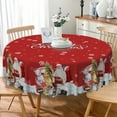 thumbnail image 3 of Nanqianyi Merry Christmas Round Tablecloth 60 inch Winter Snowman Santa Claus Circular Table Cloth for Round Tables Family Dinner Decor, 3 of 10