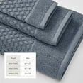 thumbnail image 4 of Great Bay Home Quick Dry Diamond Waffle 6 Piece Towel Set, Blue, 4 of 7