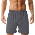 thumbnail image 3 of Blekii Men's Lounge Shorts, Cotton Sleep Shorts with Elastic Waist, Solid Color Boxer Style Pajama Bottoms, Loose Fit Comfort for Home, Breathable Sleepwear Or Underwear, Perfect, 3 of 9