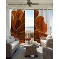 thumbnail image 4 of Burnt Orange Blackout Curtains 54 Inches Long for Bedroom, Sparkle Gold Stained Floral Flower Art Thermal Insulated Room Darkening Black Out Window Curtain Panels Grommet Drapes for Living Room, 4 of 8
