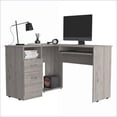 thumbnail image 2 of Desks L-Shaped with Keyboard Shelf, Modern Light Gray | Particle Board, 2 of 7