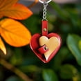 thumbnail image 4 of Hearth & Gear Leather Heart Keychain Handmade Cute For Her, 4 of 5