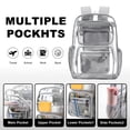 thumbnail image 3 of DAKIMOE Clear Backpack for School - 17 inch Large Heavy Duty Stadium Approved Clear Bookbag, See Through PVC Transparent Backpacks for Travel College Work, Grey, 3 of 8