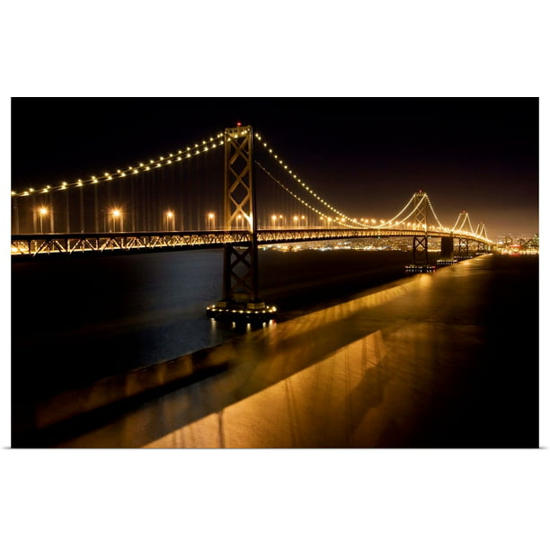 Great Big Canvas The Oakland Bay Bridge At Night San Francisco Art Print Walmart Com Walmart Com
