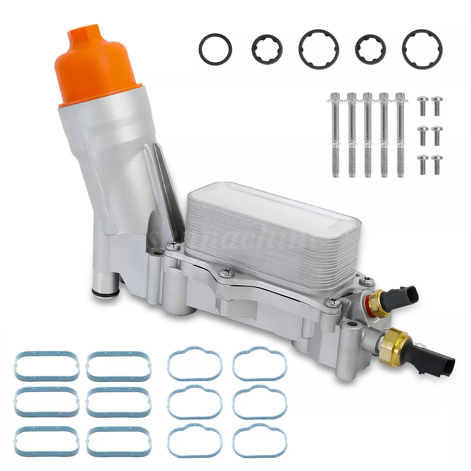 Sennachine Aluminum Engine Oil Cooler Filter Housing Fit 11-16 Chrysler Dodge Jeep Ram 3.6L