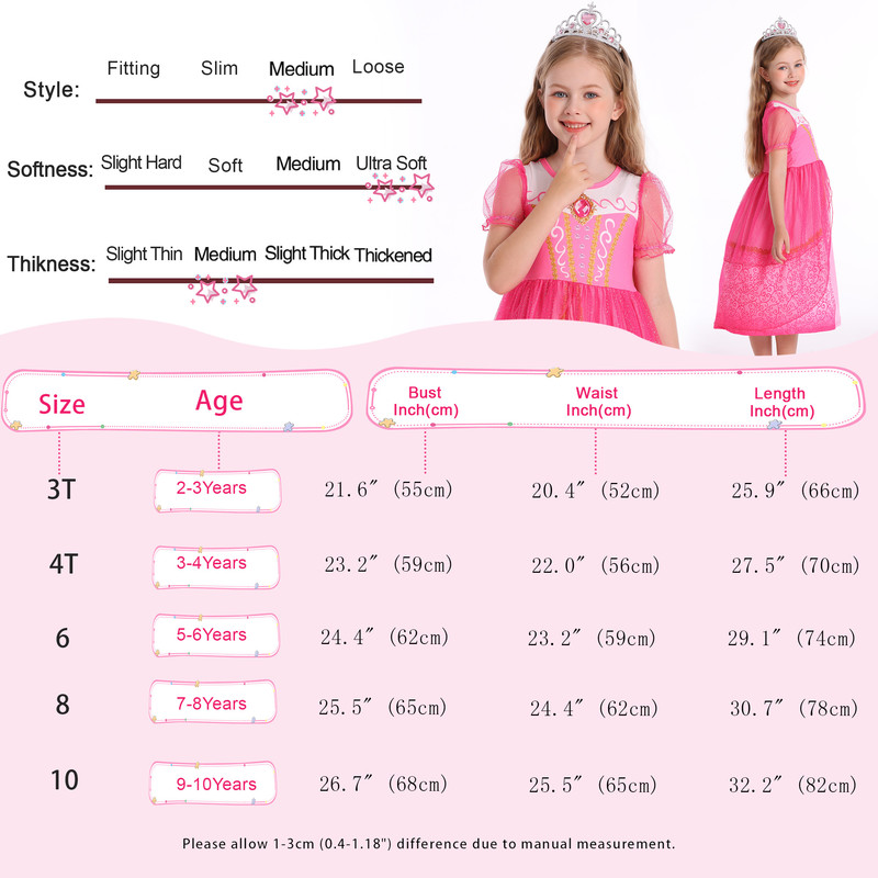 Jurebecia Girls Princess Sleeping Beauty Costume Dress photo 2
