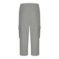 thumbnail image 5 of XPMWRP Men's SportsWear Pants Elastic Waist Drawstring Capri Pants Casual Solid Color Pants with Multi Pockets Dark Gray L, 5 of 6