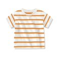 thumbnail image 5 of CYRBOKO Boys Striped T-Shirts, Summer Cotton Casual Pullover Short Sleeve Tops Orange Size 2-3 T, 5 of 5