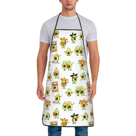 

Junzan Kawaii Mexican Avocado Print Kitchen Cooking Aprons Chef Apron for Men and Women Professional for Cooking Bib Aprons for Kitchen/Crafting/BBQ/Drawing