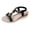 Black, variant on Womens Beach Sandals Wedges Trendy Lightweight Square-Toe Wedge Heels Womens House Shoes Memory Foam Summer Beach Walking Shoes Ankle Elastic Back Strap T-Strap Bohemian Shoe