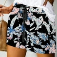 thumbnail image 2 of Stamzod Oversized Shorts for Women Summer Floral Printing Lightweight Elastic Waist Shorts Casual Loose Drawstring Shorts for Women Black A XXL, 2 of 6