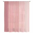 thumbnail image 2 of Pink Ombre Wood Sheer Curtains 72 Inch Length, Light Filtering Voile Curtain Panel, Farmhouse Vintage Gradient Wooden Rod Pocket Drapes Window Treatments for Living Room Bedroom 52"x72", 2 of 9
