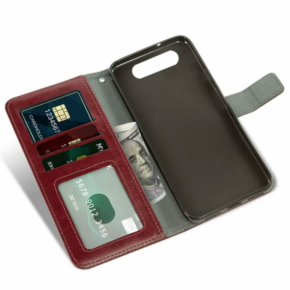 Étui de Téléphone Portable pour Samsung A80-A90, Étui en Cuir Pu Premium Tpu Flip Cover Fermeture Magnétique Compartiment Carte Fonction Support Portefeuille avec Lanière Étui de Protection