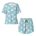 thumbnail image 5 of "Wukai Funny Chicken Women's Pajama Set - Short-Sleeve Top and Shorts with Elastic Waistband and Pockets for Loungewear, Yoga, and Casual Wear-Small, 5 of 8