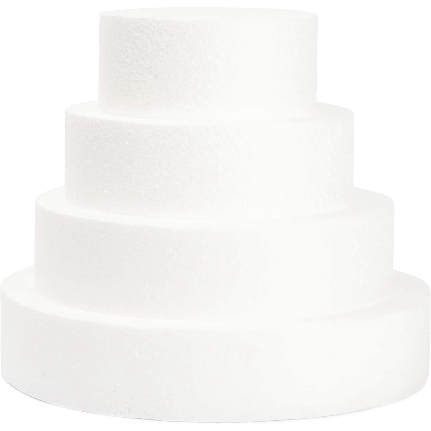 4 Pack Foam Cake Dummy for Decorating and Wedding Display,Sculpture,Modeling DIY Arts,Kids Class,Floral