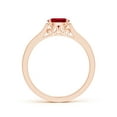 thumbnail image 2 of ANGARA Natural East-West Oval Ruby Solitaire Ring with Diamonds in 14K Rose Gold for Women (Size-6x4mm) | July Birthstone, Birthday, Anniversary, Jewelry Gift for Women | Natural Ruby Ring, 2 of 8