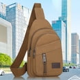 thumbnail image 2 of Sling Bag for Women Mens Fanny Pack Fashion Crossbody Bags Water Resistant Chest Bag Running Phone Shoulder Bag for Workout Travelling with Wide Shoulder Strap Brown, 2 of 6