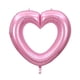 thumbnail image 2 of Globo de corazón hueco grande de 83 cm | Decoración de fiesta de papel de aluminio | Rojo brillante, rosa, dorado y plateado | Cadena de globos conectable | Accesorio fotográfico para cumpleaños y, 2 of 6