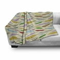 thumbnail image 3 of Retro Soft Flannel Fleece Throw Blanket, Print of Cartoon Style Colorful Feathers Floating Bohemian Elements, Cozy Plush for Indoor and Outdoor Use, 70" x 90", Eggshell and Multicolor, by Ambesonne, 3 of 6
