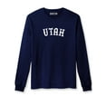 thumbnail image 3 of Daxton Retro Utah Arch Font Long Sleeves T Shirt Soft Medium Weight Cotton, 2Pk Navy White Hgray Navy, M, 3 of 5